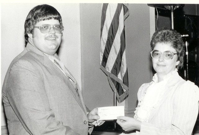 Past Chief Mike Hartz and Pauline Rottman
Ambulance donating money to the fire house...